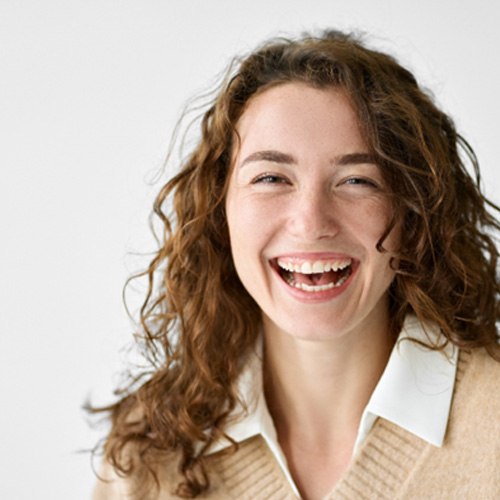 Woman before gum recontouring in Naples   