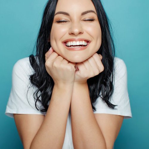 Lady smiles